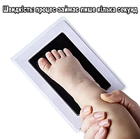 Набори для створення зліпків, відбиток ручки та ніжки, зліпки лап котів та собак, чорний колір, 95*57мм 29304, фото 6