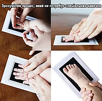 Набори для створення зліпків, відбиток ручки та ніжки, зліпки лап котів та собак, чорний колір, 95*57мм 29304, фото 10