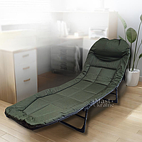 Розкладне ліжко шезлонг на ніжках 200*65*30 см, крісло-лежак з регулюванням спинки Сірий AND -193-64-Grey