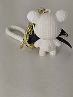 Брелок ведмедик з бантом Love is Eternal стильний подарунок для дівчини. Брелок ведмідь з дзвіночком, фото 3