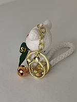 Брелок ведмедик з бантом Love is Eternal стильний подарунок для дівчини. Брелок ведмідь з дзвіночком, фото 9