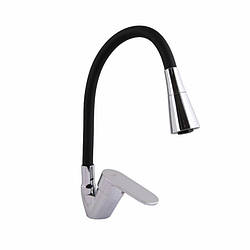 Смеситель для кухні Lidz Tani 008F3 з гнучким виливом, чорний, артикул SD00045588, матеріал: цинк