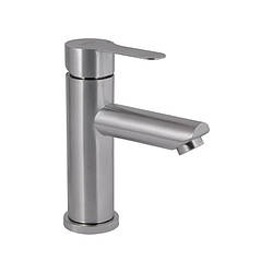 Смеситель для раковини Brinex Pure 001F Nickel, артикул SD00053172, нержавіюча сталь, керамічний картридж.