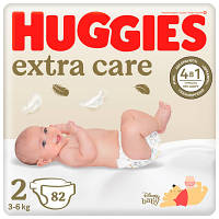 Популярний! Підгузки Huggies Extra Care 2 (3-6 кг), 82 шт (5029053578088) - Краща якість тільки на Nukleon.com.ua