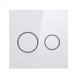 Панель змиву для унітазу Qtap Nest UNI QT0211P01V1176W, артикул SD00042970, ABS пластик, механічний злив, біла глянцева.