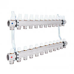 Колектор ICMA 1" 12 виходів з запірними кранами, арт. SD00020447, для систем опалення без витратоміра