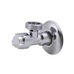 Кран кутовий ICMA 1/2"х3/4" з кран-буксою, арт. 519, латунь, хромоване покриття, для гнучкого підведення