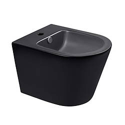 Подвесне біде Qtap Scorpio 515x360x345, матовий чорний, кераміка, артикул QT1455053FMB, SD00042531