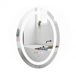 Зеркало Qtap Mideya 500х700 з LED-підсвіткою, антизапотіванням, годинниками та диммером, артикул SD00051753