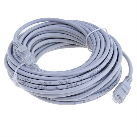 Патч-корд литий RITAR, CCA, UTP, RJ45, Cat.5e, 10m, сірий Q250, фото 1