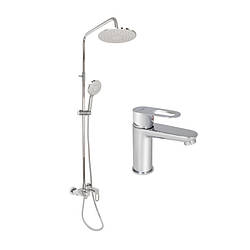 Набір змішувачів Latwa 001 + Latwa 1030 Chrome, артикул SD00052484, цинковий, універсальна душова стійка.