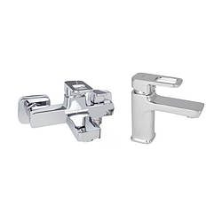 Набір змішувачів Wawel 001 + Wawel 006 Chrome, артикул SD00052487, цинковий, для ванної та раковини.