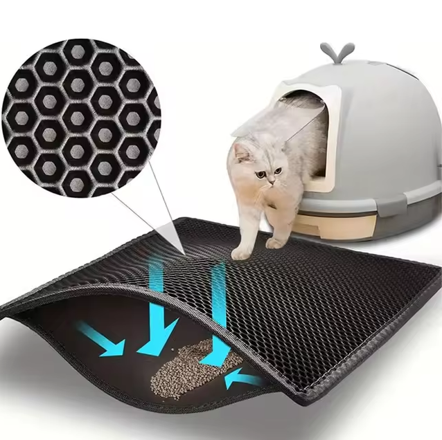 Килимок для котячого туалету чорний 30х30см. Ева килимок під котячий туалет, фото 1