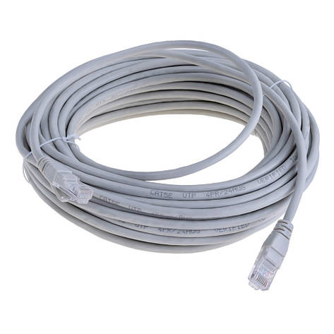 Патч-корд CCA, CAT5 UTP, 15m, сірий LJ, фото 1