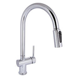 Смеситель для кухні Qtap Rozcesti QTROZ366CRM45938 з виїзним зливом і підключенням для питної води, хромований