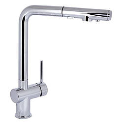 Смеситель для кухні Qtap Rozcesti QTROZ367CRM45941 з висувним виливом і підключенням для питної води, хромований