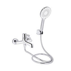 Смеситель для ванни Qtap Cardinal QTCAR259CRM45656 з душовим гарнітуром, хром, артикул SD00051780