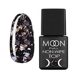 Топ для нігтів MOON FULL Top leaf silver black (без липкого шару) 8 мл.