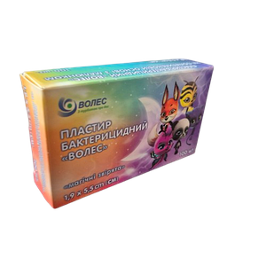 Пластир бактерицидний "ВОЛЕС" на П/Е основі з малюнком  1,9*5,5см №100