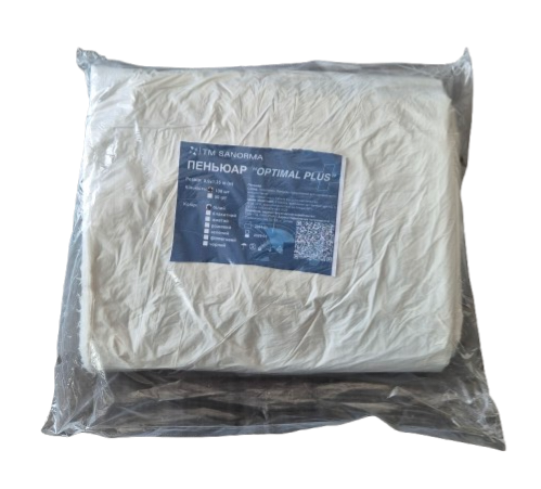 Пеньюар 90*135 п/е одноразового використання SANORMA OPTIMAL PLUSколір білий(100шт)