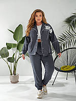 Жіночий спортивний костюм великих розмірів. Хакі, чорний, червоний, зелений, графіт, мокко. 48-50; 52-54; 56-58.