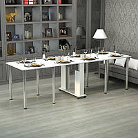 Обідній стіл-книжка "Сімейний" Білий (2745x800x730) Гамма-стиль