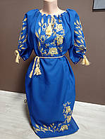 Сукні вишиванка Україна ТД Колос Свободи Жовто-синій 44-64 р Дизайнерське жіноче плаття  плаття мама і донька family look