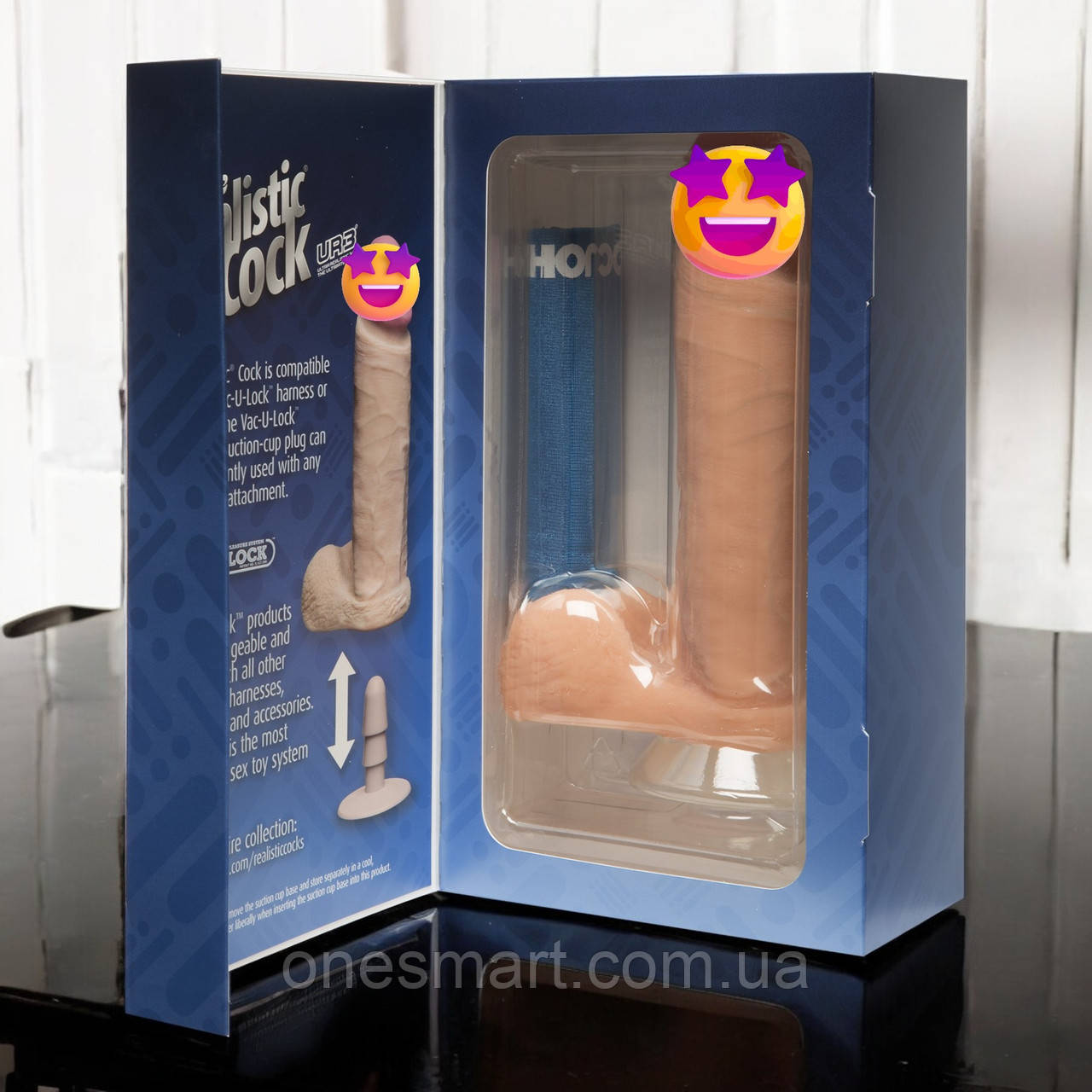 Фалоімітатор Doc Johnson The Realistic Cock 8 дюймів для страпону реалістичний з присоском, фото 1