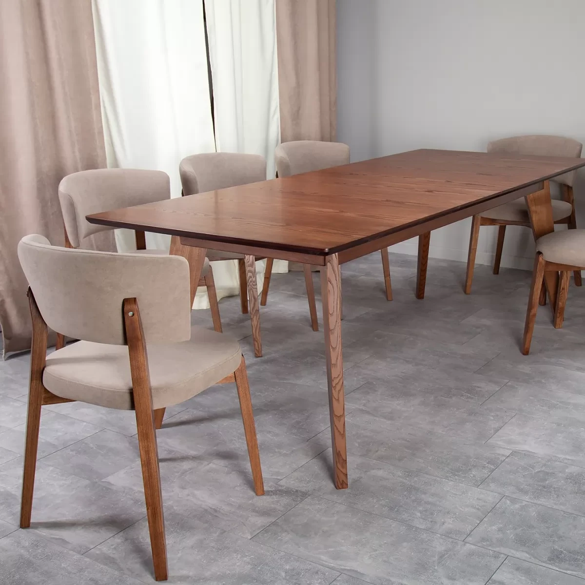 Великий обідній стіл з масиву дерева Турин Askalon , колір горіх