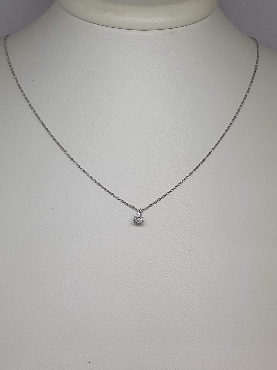 Срібне кольє з фіанітом. Артикул 908-01046 42