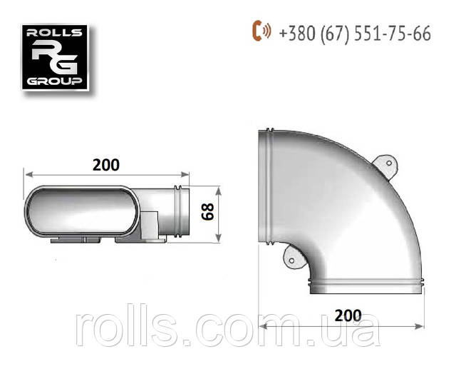 Easyflex овал, Горизонтальний перехідник 90