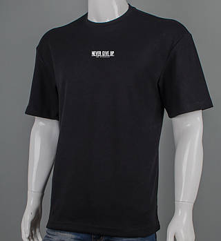 Футболка оверсайз Never Give Up 3422м (Уп.4шт M-XXL), Чорний