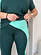 Жіночий спортивний фітнес костюм для спорту залу та тренувань великих розмірів подовжена футболка та лосини OS - фото 5 - id-p2503561396