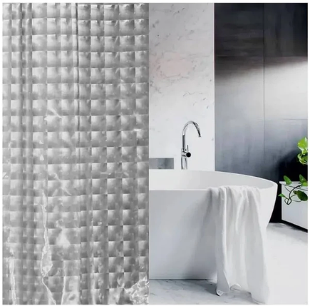 Шторка для ванной силіконова 3D 180*180 см 3d white, фото 1