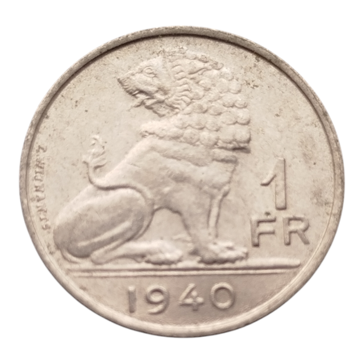Бельгія 1 франк, 1940 Напис - 'BELGIE - BELGIQUE'