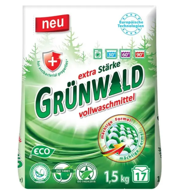Пральний порошок GRUNWALD,універсал. Гірська Свіжість, 1,5 кг (10), фото 1