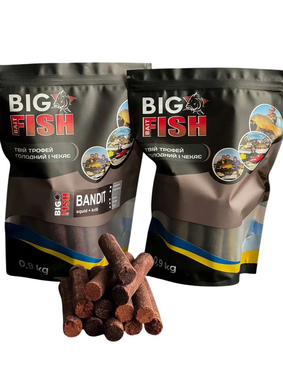 Бойл-ковбаски варені Big Fish Bandit Squid - Krill 24 mm, фото 1