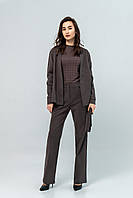 Повсякденний костюм жіночий брючний з поясом Алора-Джекі шоколад від виробника/шири 42 44 46 48 50 52