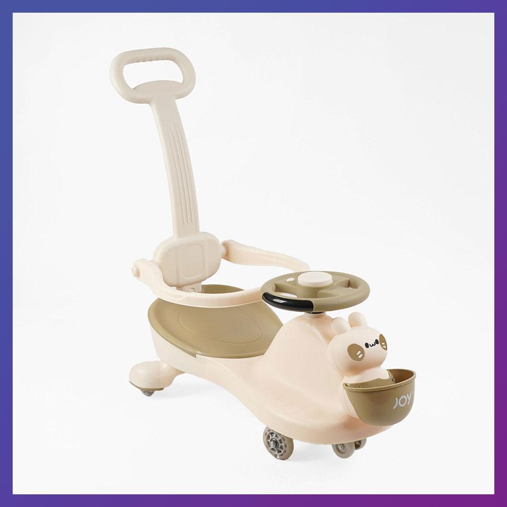 Дитяча каталка-толокар JOY LD-821-52 з батьківською ручкою 2 в 1 Бежевий
