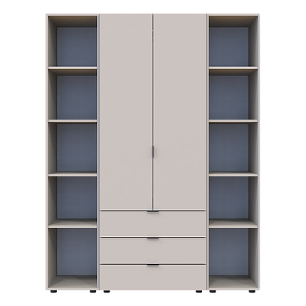 Розпашна Шафа для одягу Doros Гелар з 2 Етажерками Кашемір 2 ДСП 153.9х49.5х203.4 (80737644), фото 1