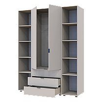 Розпашна Шафа для одягу Doros Гелар з 2 Етажерками Кашемір 2 ДСП 153.9х49.5х203.4 (80737644), фото 2