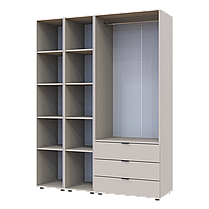 Розпашна Шафа для одягу Doros Гелар з 2 Етажерками Кашемір 2 ДСП 153.9х49.5х203.4 (80737644), фото 3