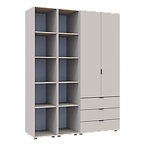 Розпашна Шафа для одягу Doros Гелар з 2 Етажерками Кашемір 2 ДСП 153.9х49.5х203.4 (80737644), фото 4