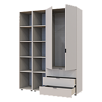 Розпашна Шафа для одягу Doros Гелар з 2 Етажерками Кашемір 2 ДСП 153.9х49.5х203.4 (80737644), фото 5