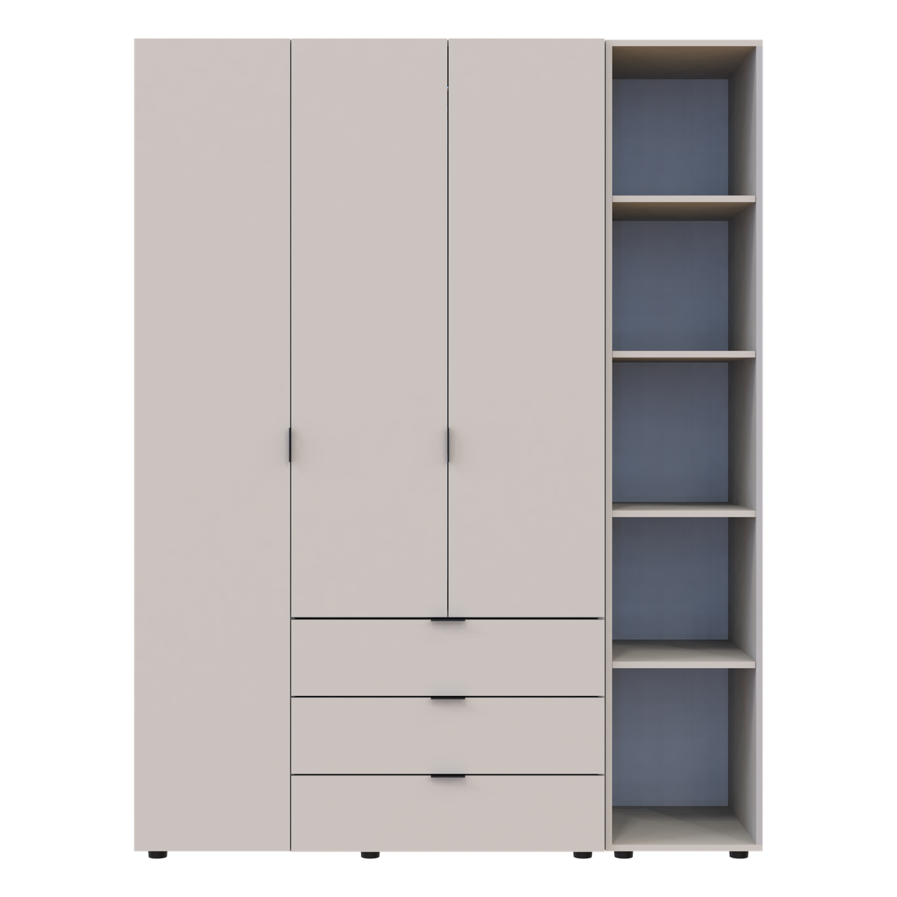 Розпашна Шафа для одягу Doros Гелар з Етажеркою Кашемір 3 ДСП 154.4х49.5х203.4 (80737645)