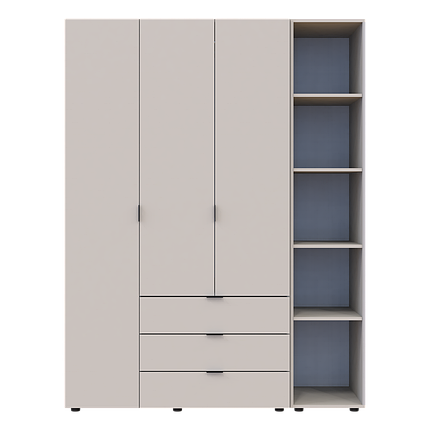 Розпашна Шафа для одягу Doros Гелар з Етажеркою Кашемір 3 ДСП 154.4х49.5х203.4 (80737645), фото 1