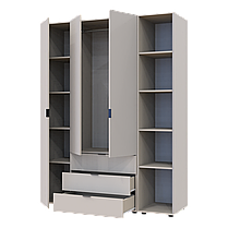 Розпашна Шафа для одягу Doros Гелар з Етажеркою Кашемір 3 ДСП 154.4х49.5х203.4 (80737645), фото 2