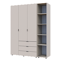 Розпашна Шафа для одягу Doros Гелар з Етажеркою Кашемір 3 ДСП 154.4х49.5х203.4 (80737645), фото 3