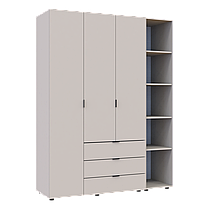 Розпашна Шафа для одягу Doros Гелар з Етажеркою Кашемір 3 ДСП 154.4х49.5х203.4 (80737645), фото 4