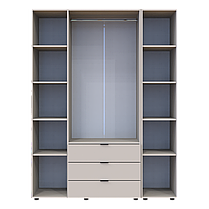 Розпашна Шафа для одягу Doros Гелар з Етажеркою Кашемір 3 ДСП 154.4х49.5х203.4 (80737645), фото 5